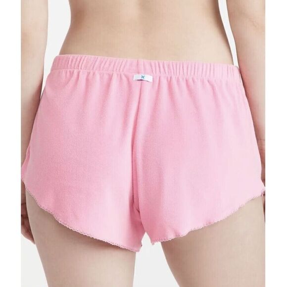 LoveShackFancy x Hurley HLSFC002 Women's Sz S Pink Terry Cloth Walk Shorts $50 - Picture 8 of 8